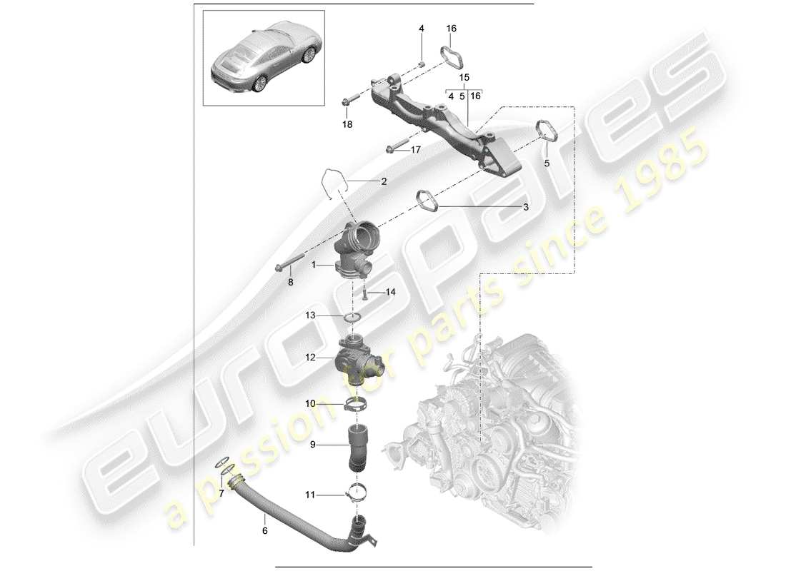 porsche 991 gen. 2 (2019) sub-frame part diagram