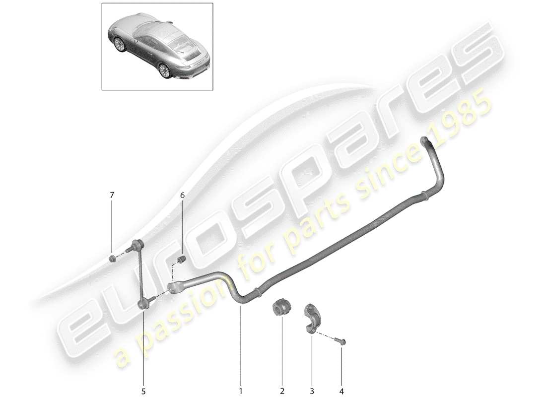 porsche 991 gen. 2 (2019) stabilizer part diagram