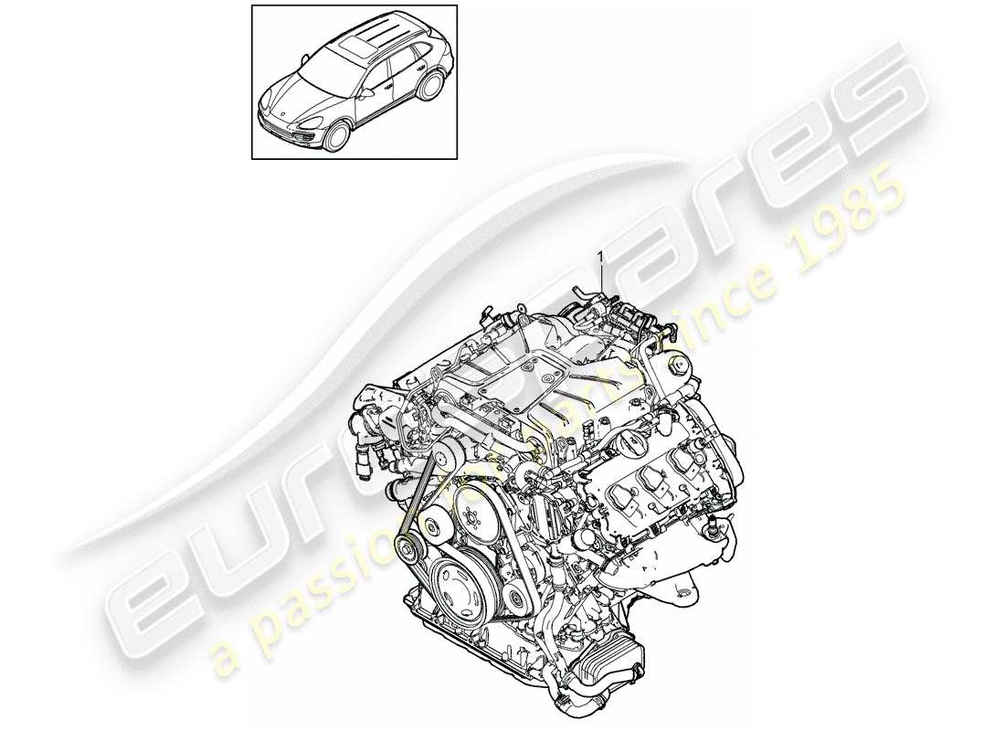 porsche cayenne e2 (2013) replacement engine part diagram