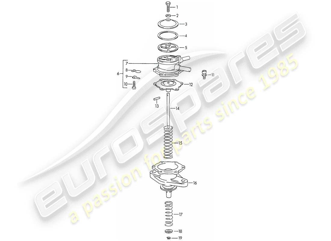 porsche 911/912 (1967) single parts - for - fuel pump part diagram