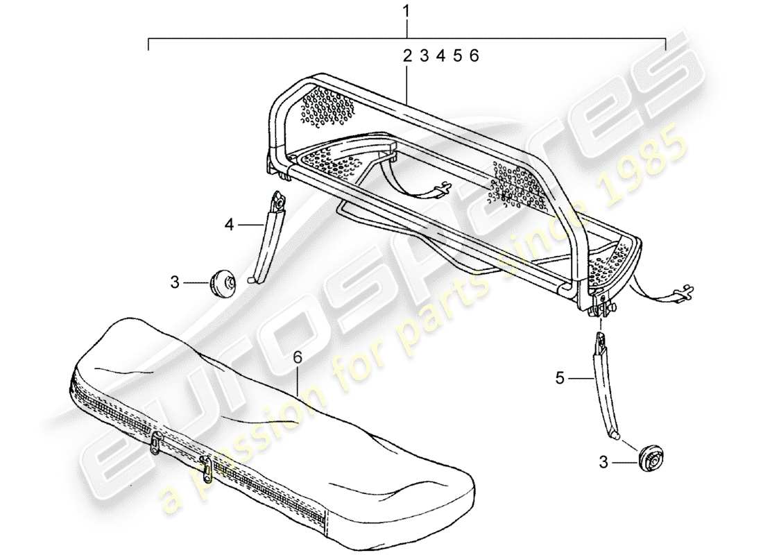 porsche classic accessories (2014) windscreen part diagram