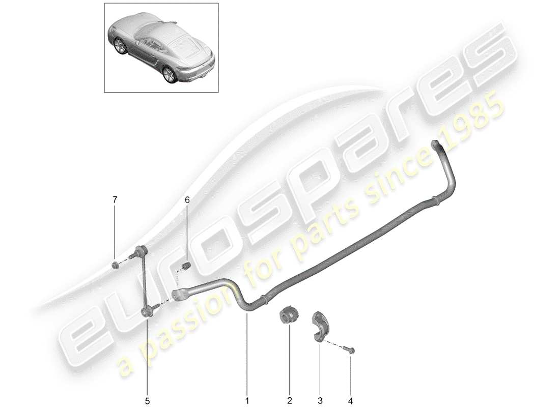 porsche 718 cayman (2018) stabilizer parts diagram