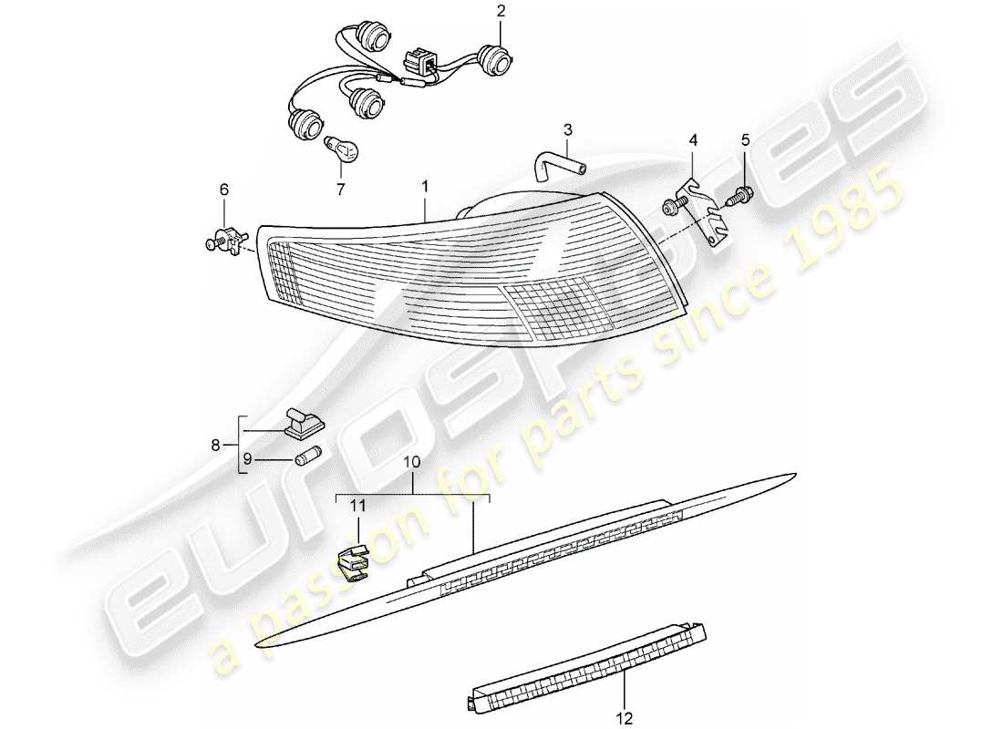 porsche 997 (2007) rear light parts diagram