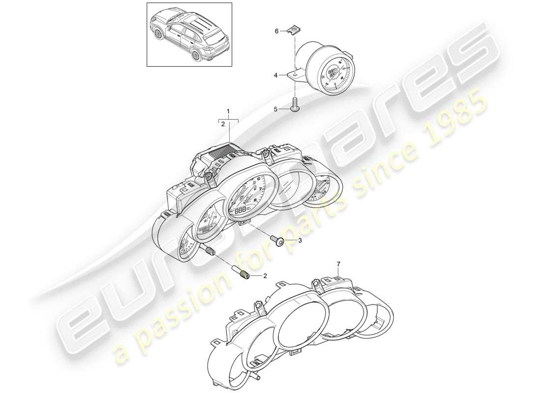 porsche cayenne e2 (2013) instruments part diagram