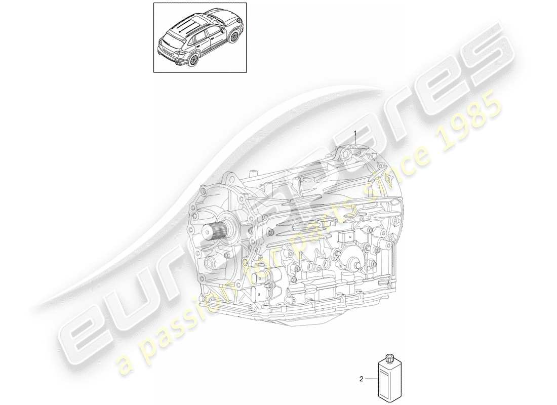 porsche cayenne e2 (2016) 8-speed automatic gearbox part diagram