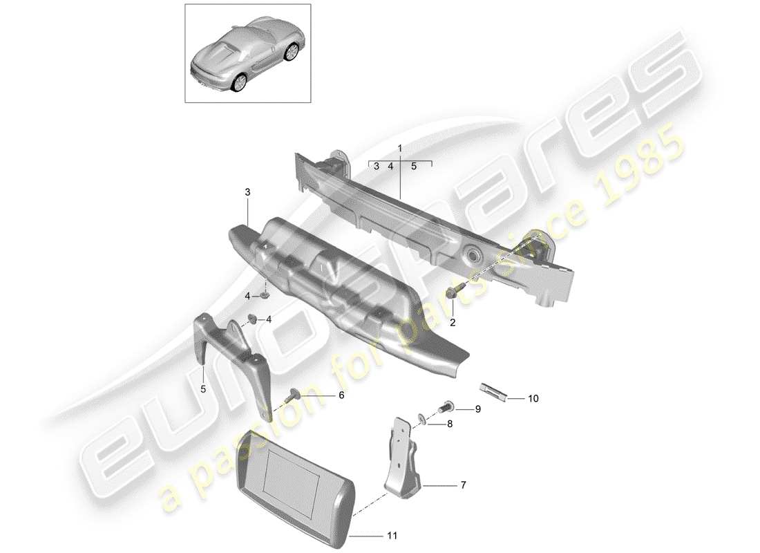 porsche 2016 bumper bracket part diagram