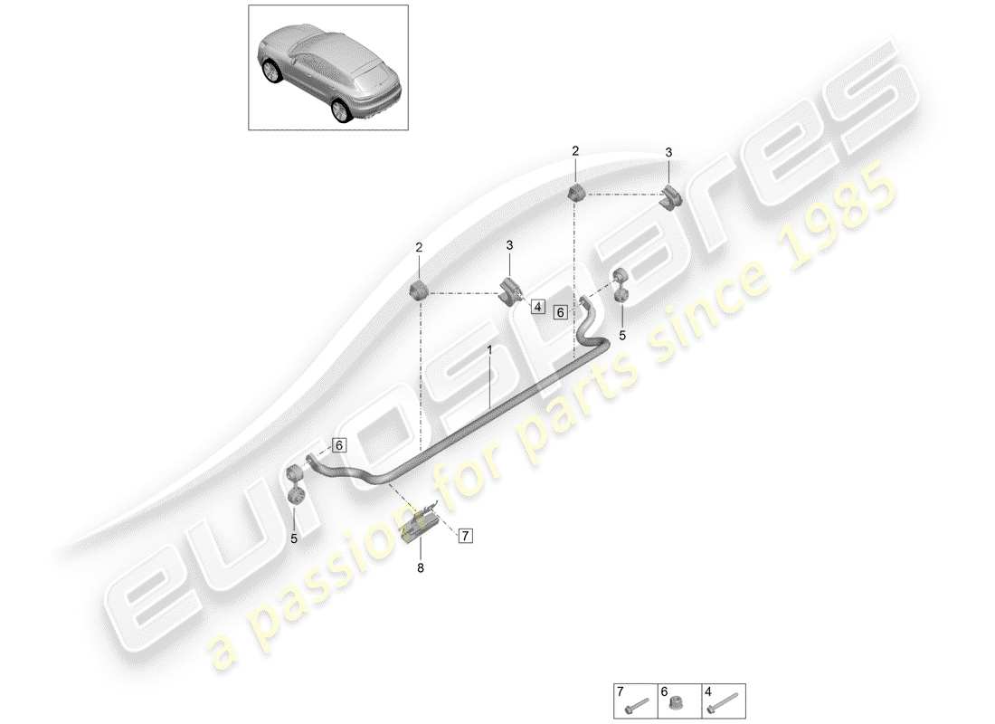 porsche macan (2019) stabilizer part diagram