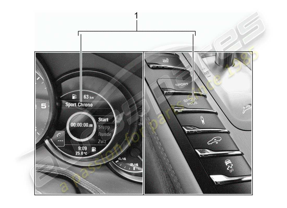 porsche tequipment panamera (2017) switch unit part diagram