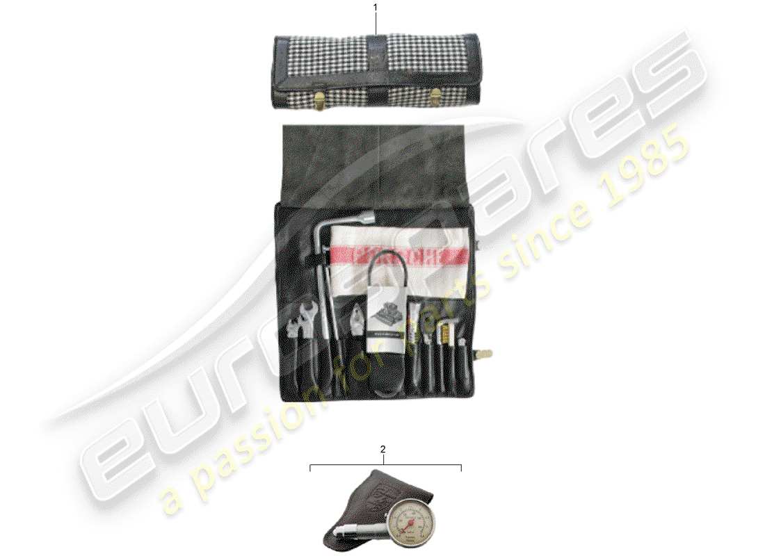 porsche classic accessories (2011) tool kit bag parts diagram
