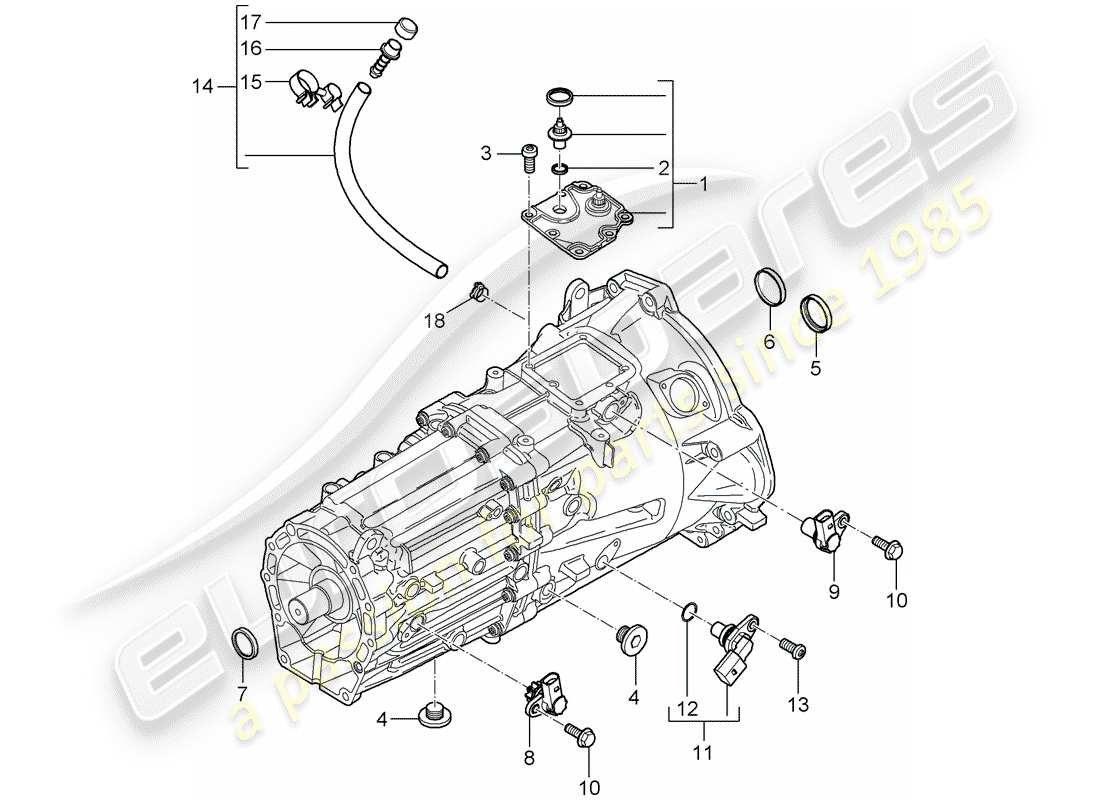 porsche cayenne (2008) replacement transmission part diagram