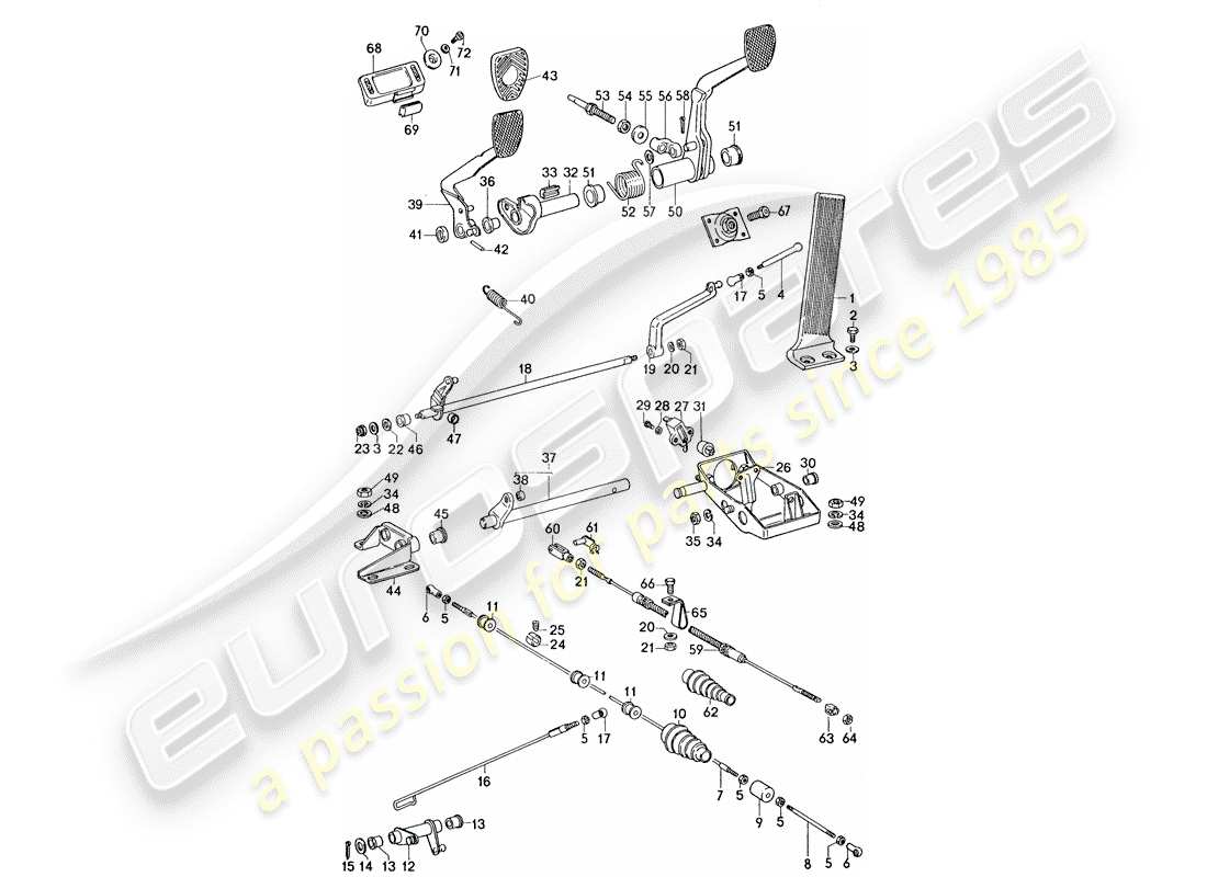 porsche 911 (1977) pedals part diagram