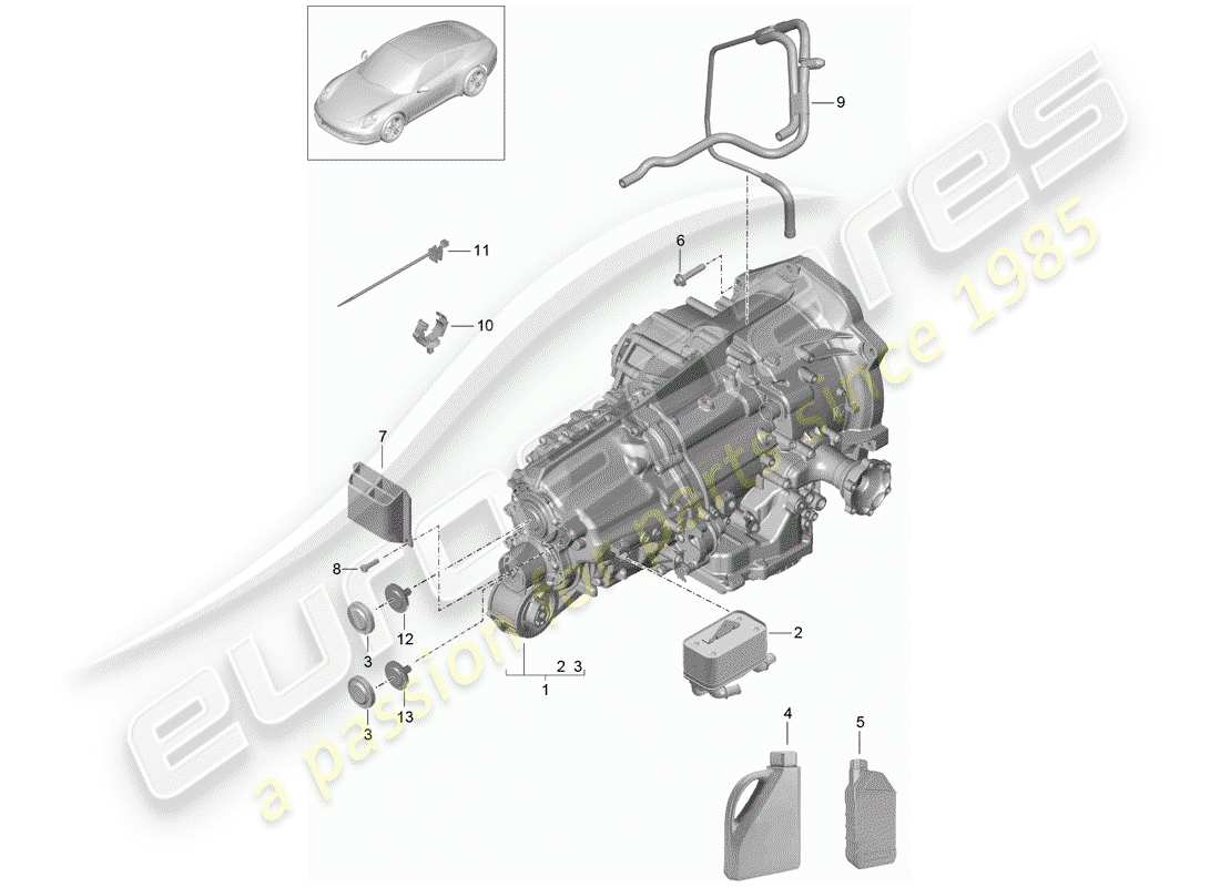 porsche 991 (2013) - pdk - parts diagram