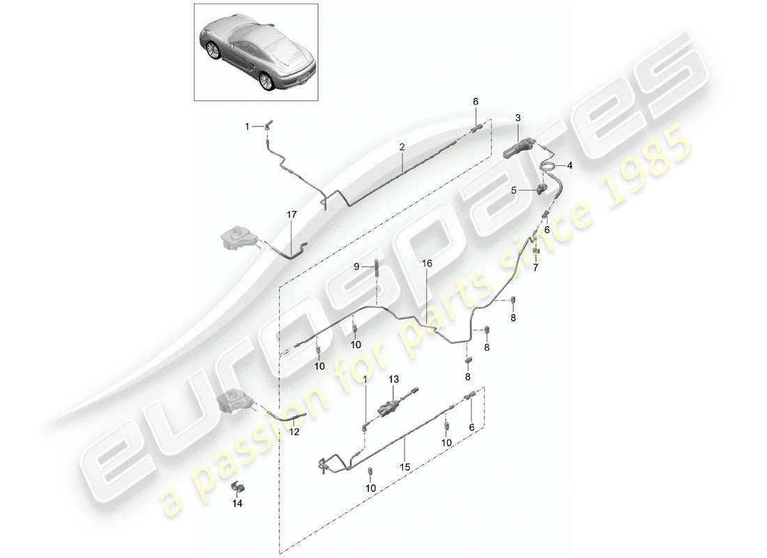 porsche cayman 981 (2016) clutch actuation part diagram
