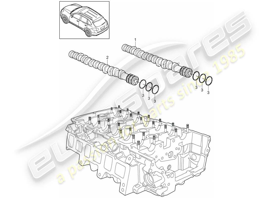 porsche cayenne e2 (2016) camshaft parts diagram