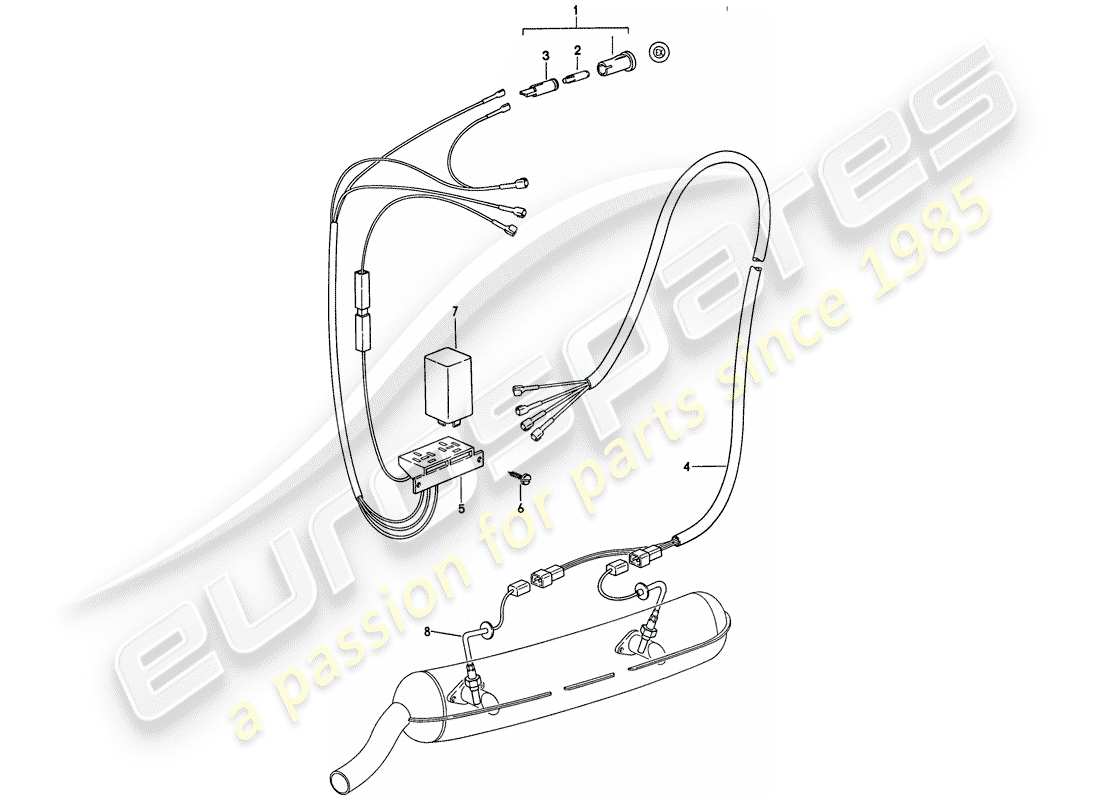 porsche 911 (1977) exhaust gas - temperature monitoring part diagram