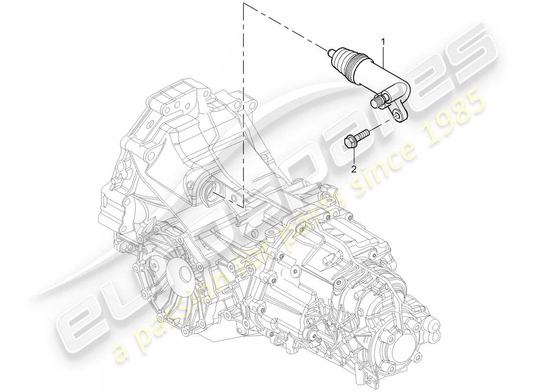 porsche cayman 987 (2008) clutch release parts diagram