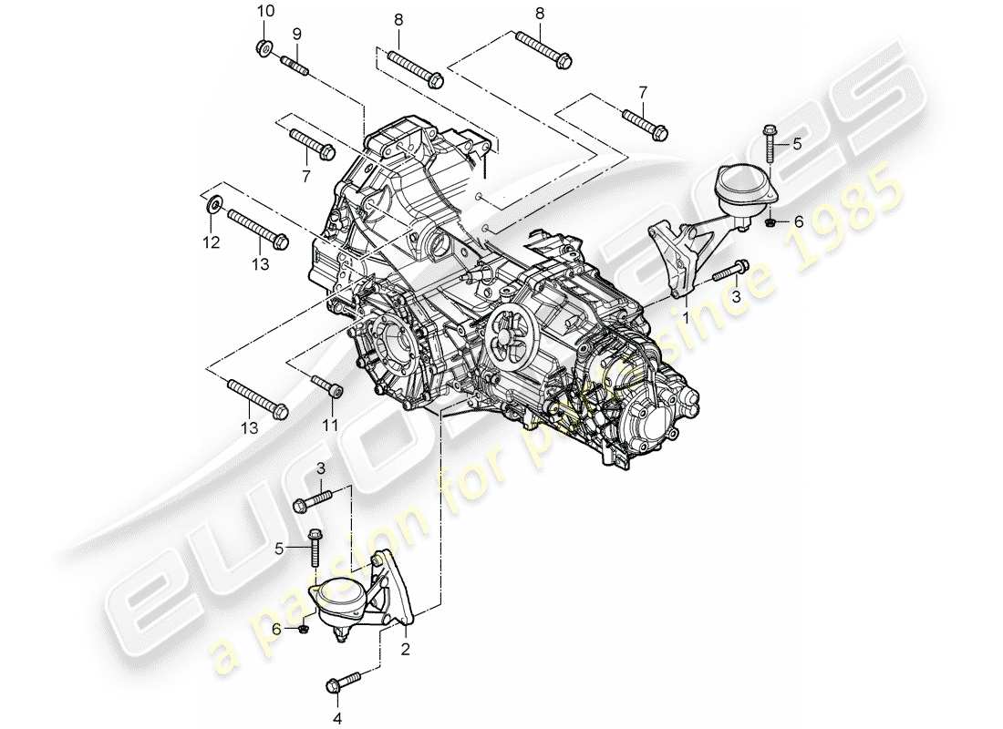 porsche cayman 987 (2007) manual gearbox part diagram
