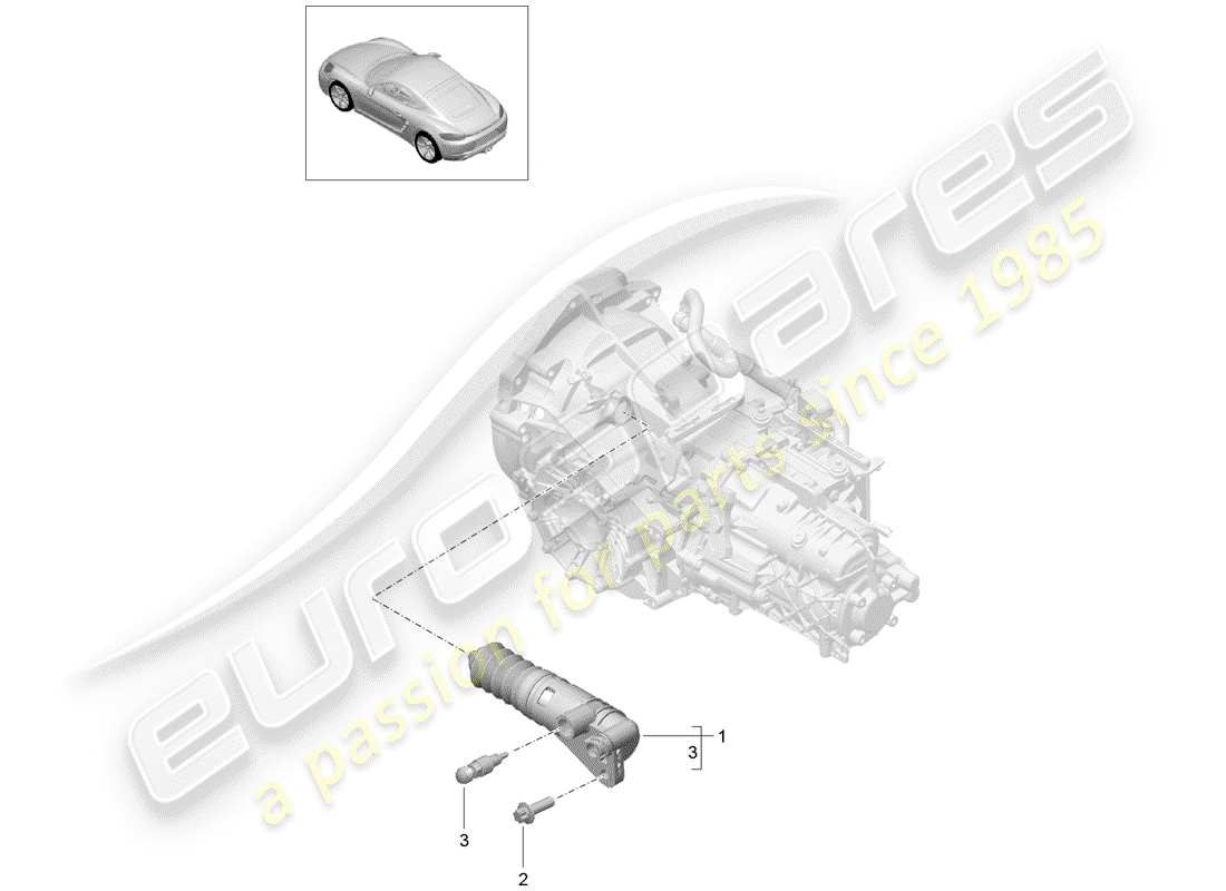 porsche 718 cayman (2019) clutch slave cylinder part diagram