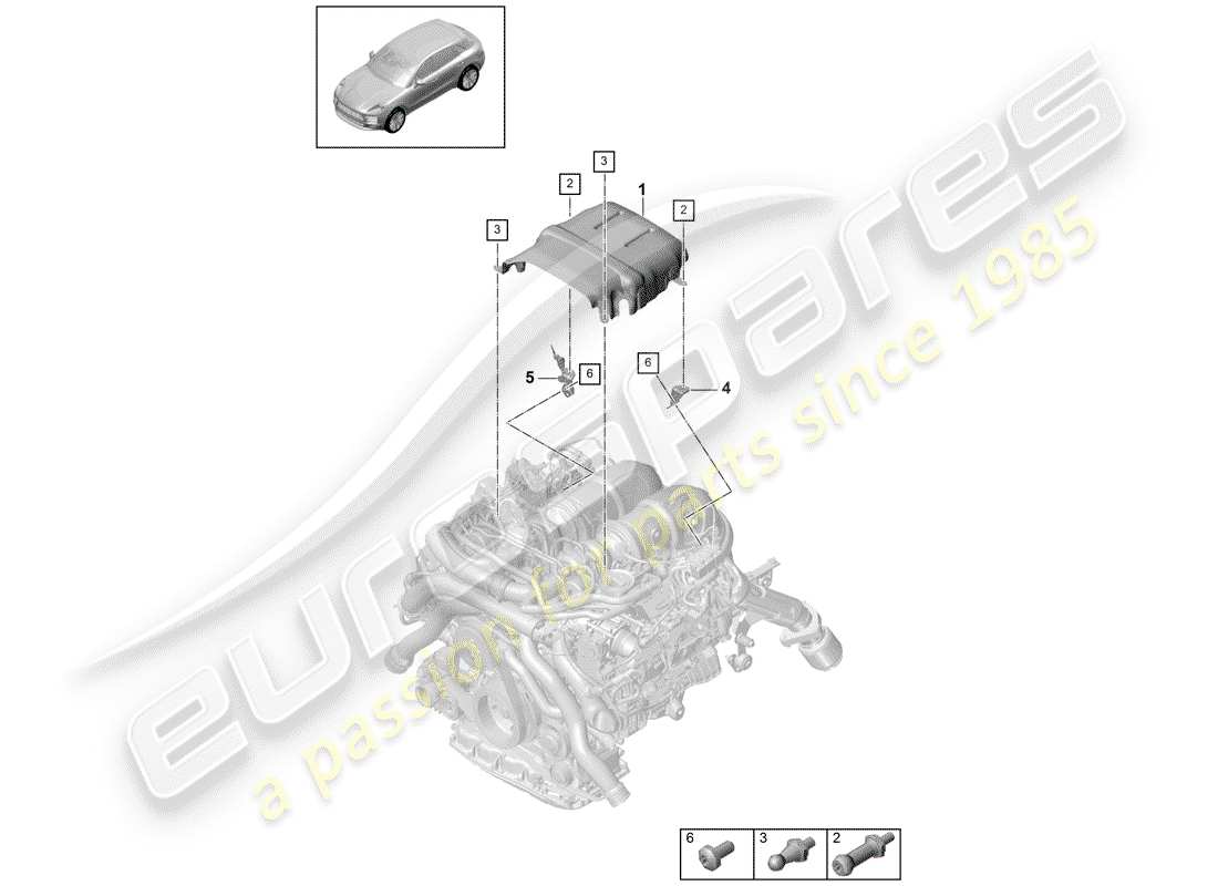 porsche macan (2020) cylinder head part diagram