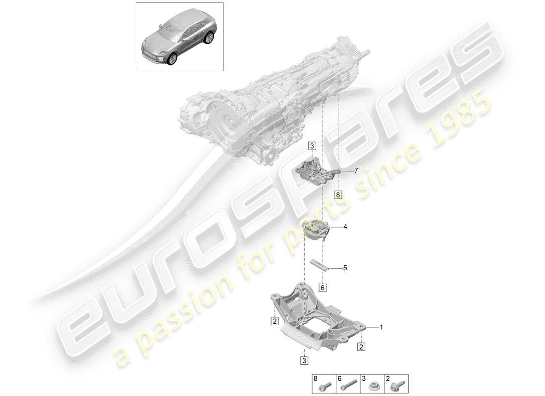 porsche macan (2020) transmission carrier part diagram