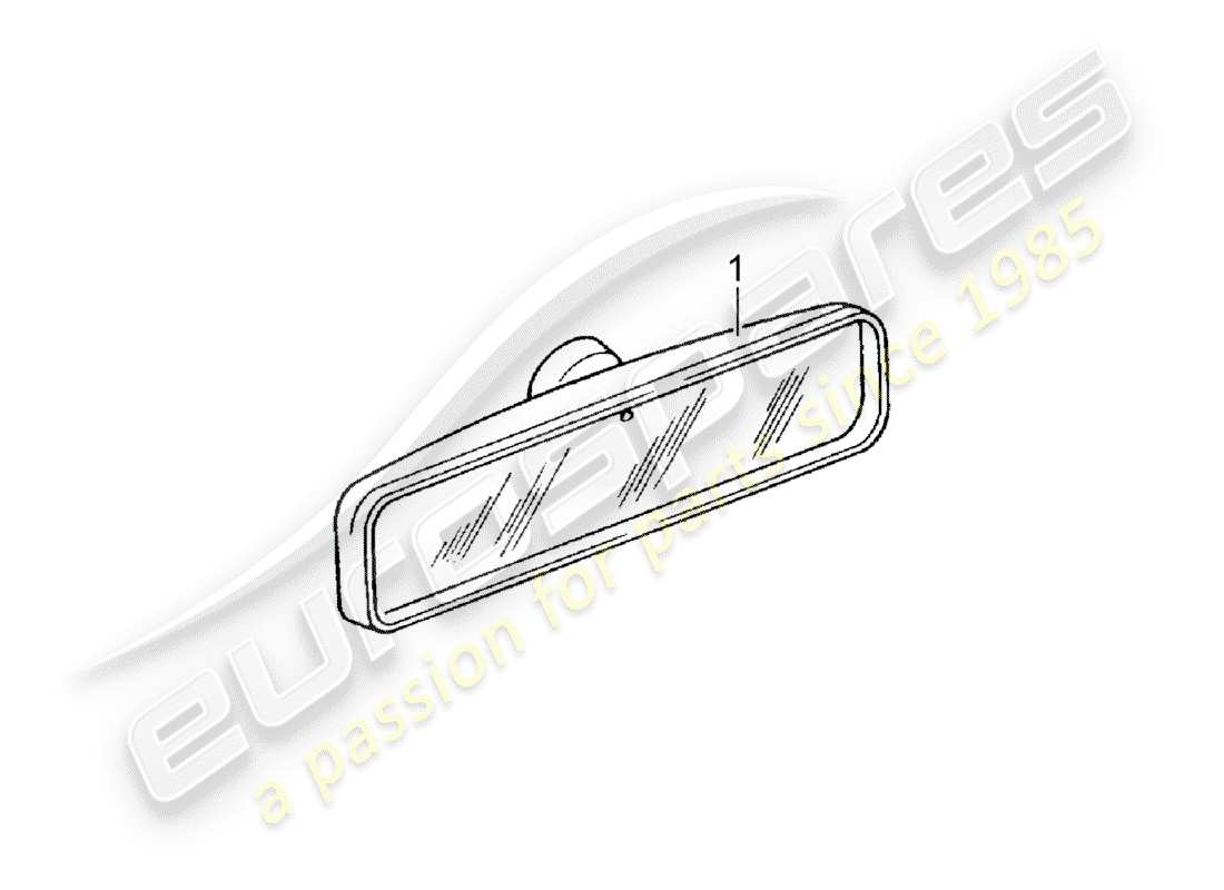 porsche classic accessories (2011) rear view mirror inner part diagram