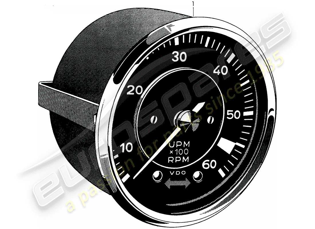 porsche 356b/356c (1960) tachometer - electric part diagram