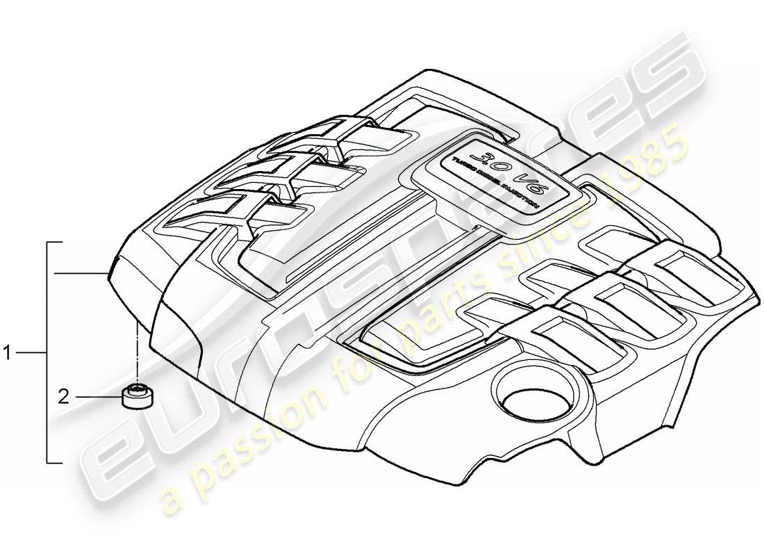 porsche cayenne (2009) engine cover part diagram