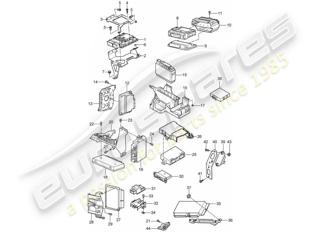 porsche cayenne (2009) control units part diagram