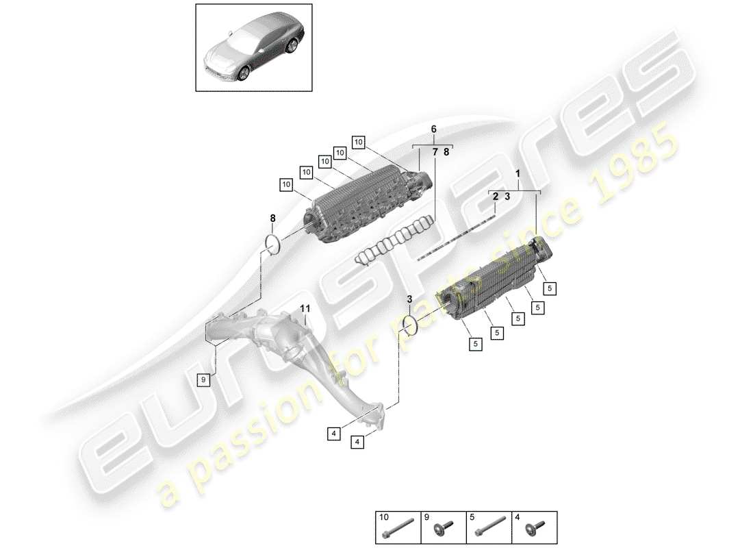 porsche panamera 971 (2019) intake pipe part diagram
