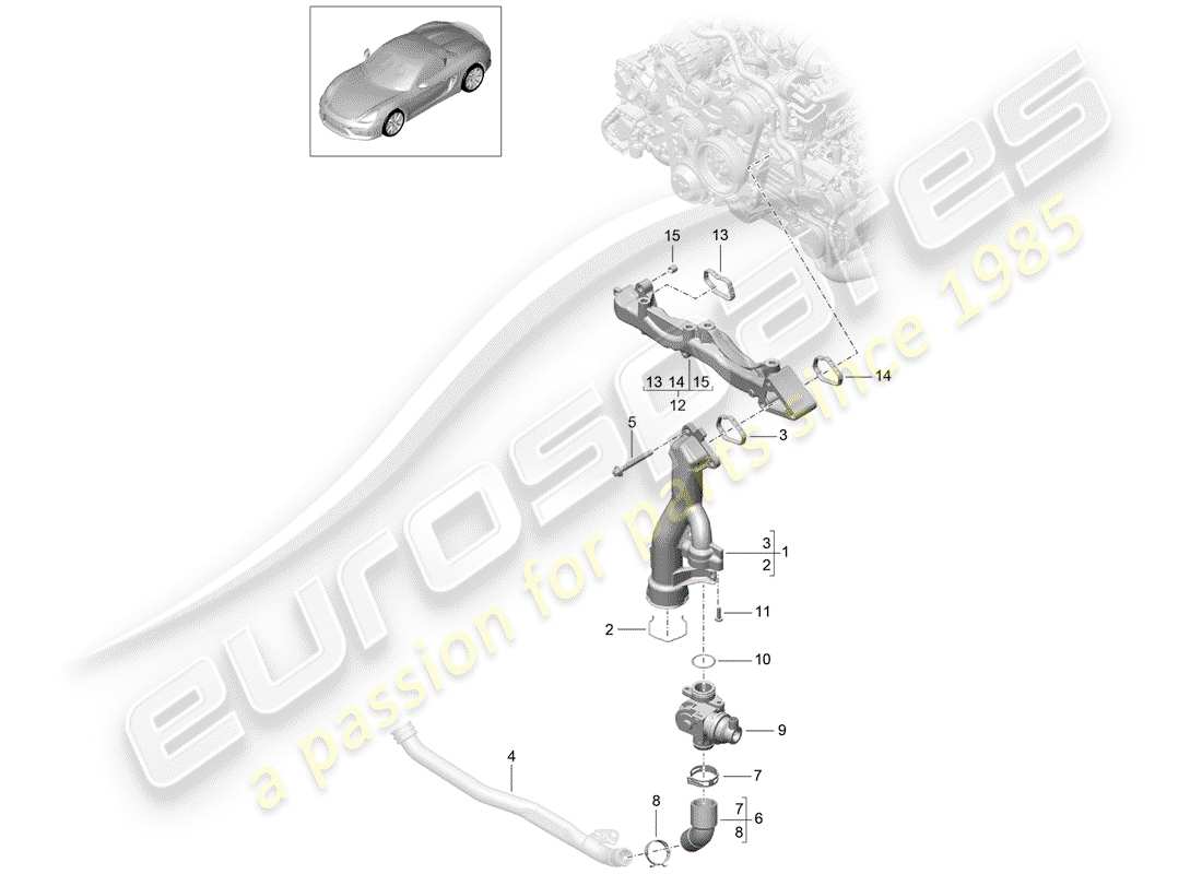 porsche 2016 sub-frame part diagram