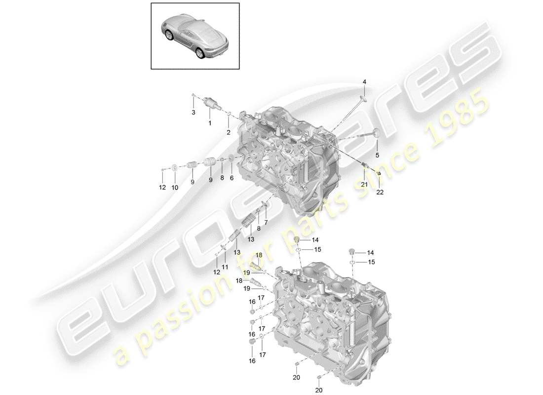 porsche 718 cayman (2017) cylinder head parts diagram