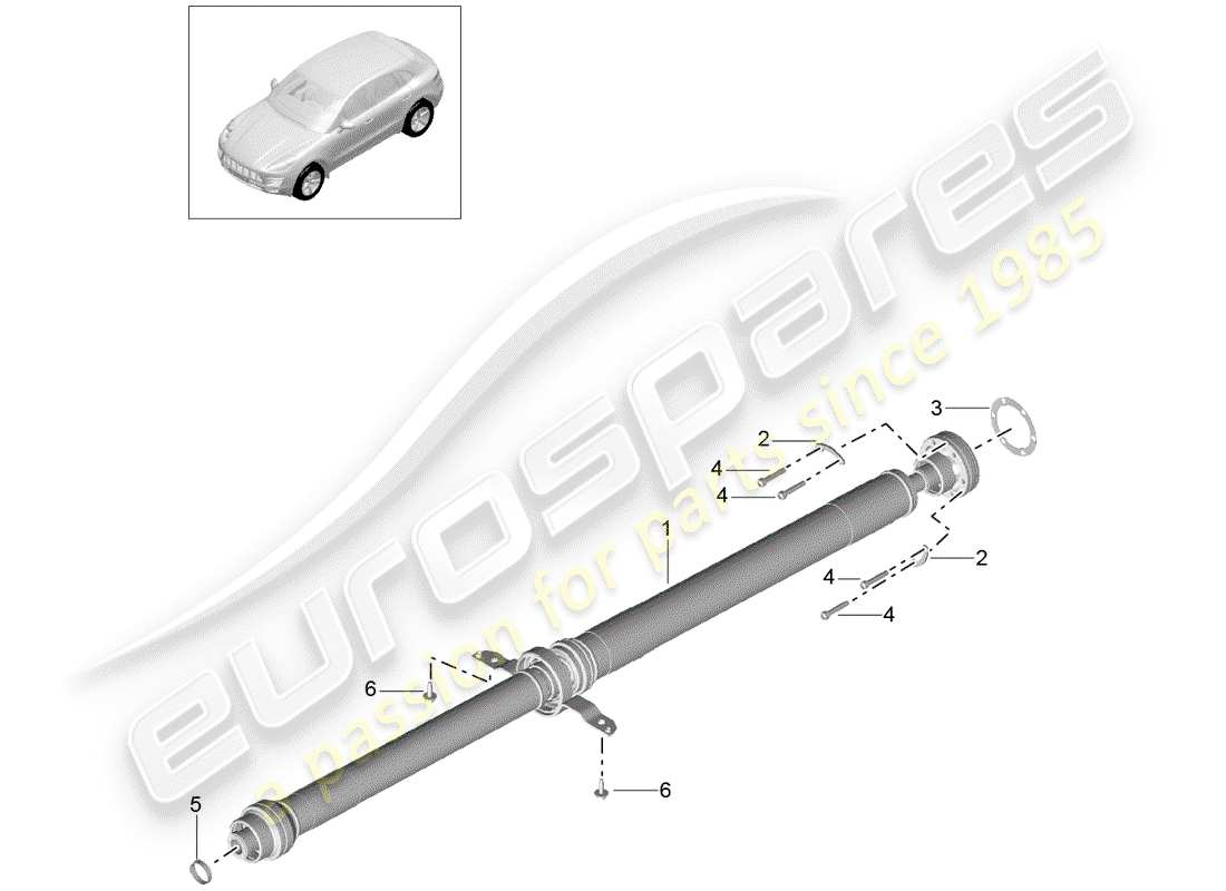 porsche macan (2018) propeller shaft part diagram