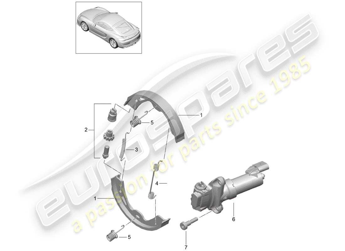 porsche 2016 parking brake part diagram