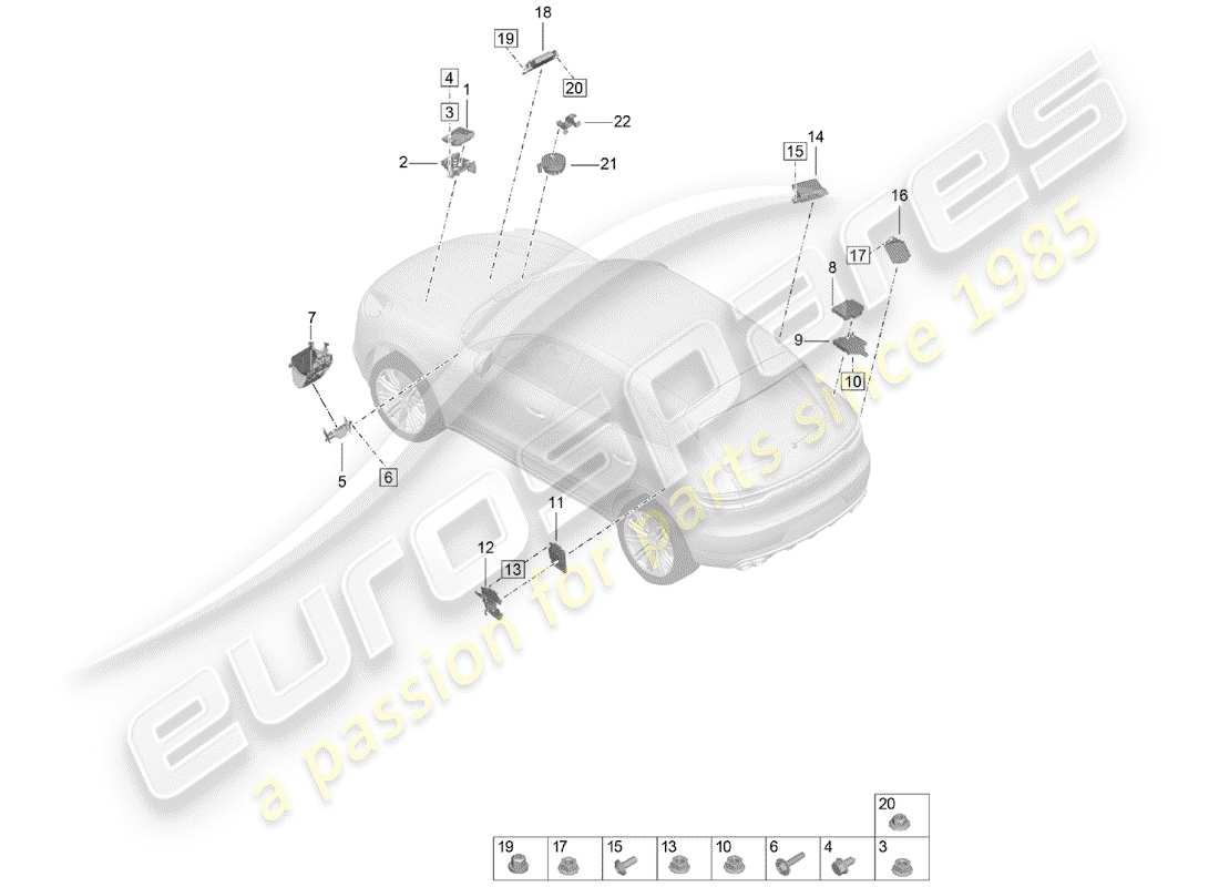 porsche macan (2020) control units part diagram