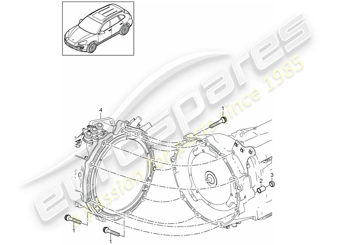 porsche cayenne e2 (2016) mounting parts for engine and part diagram