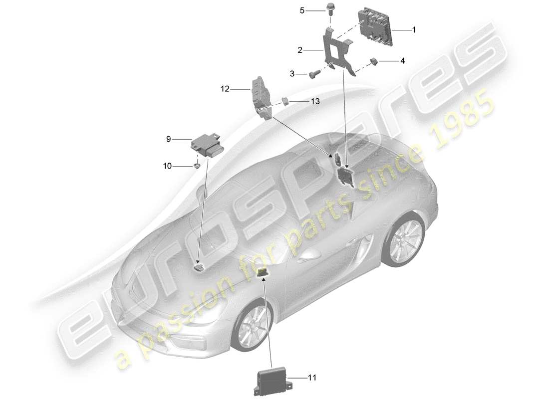 porsche 2016 control units parts diagram