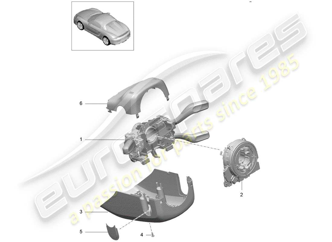 porsche 2016 steering column switch part diagram