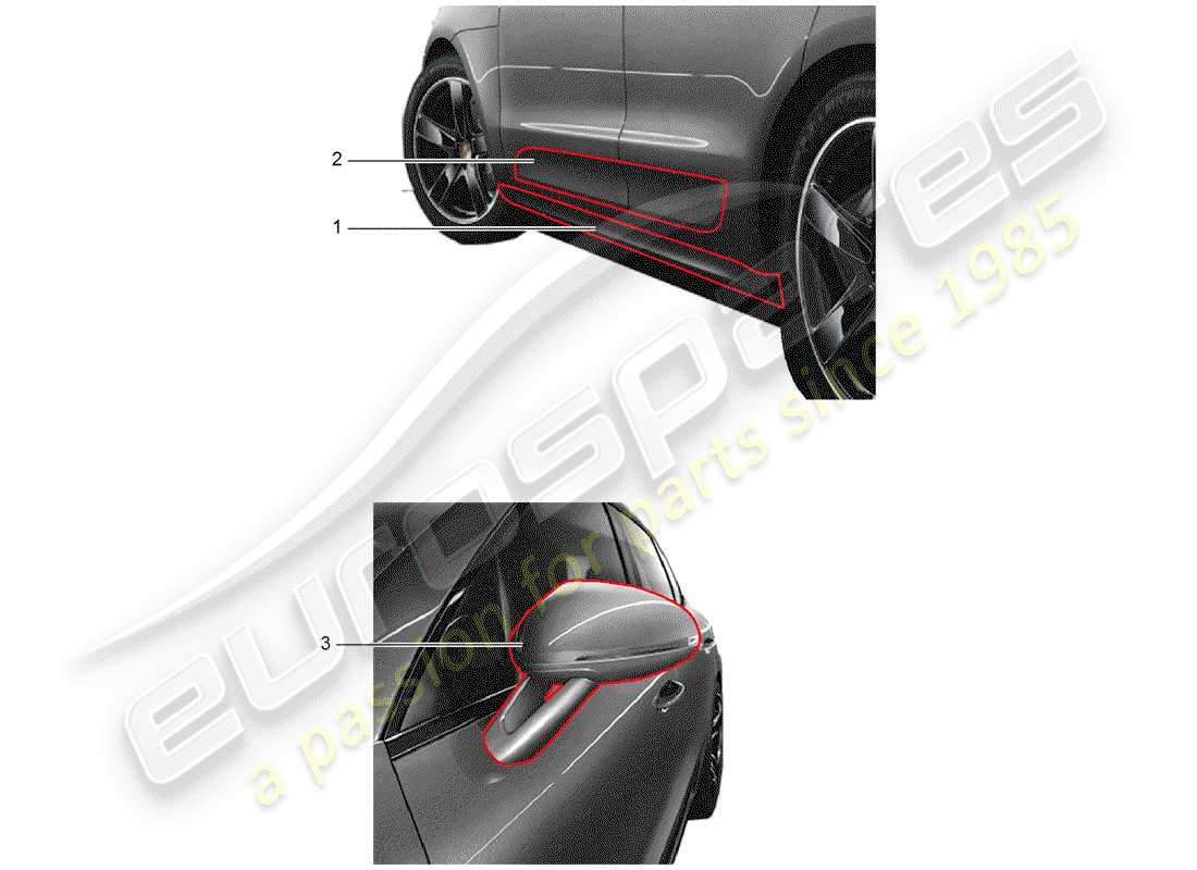 porsche tequipment macan (2016) accessories part diagram