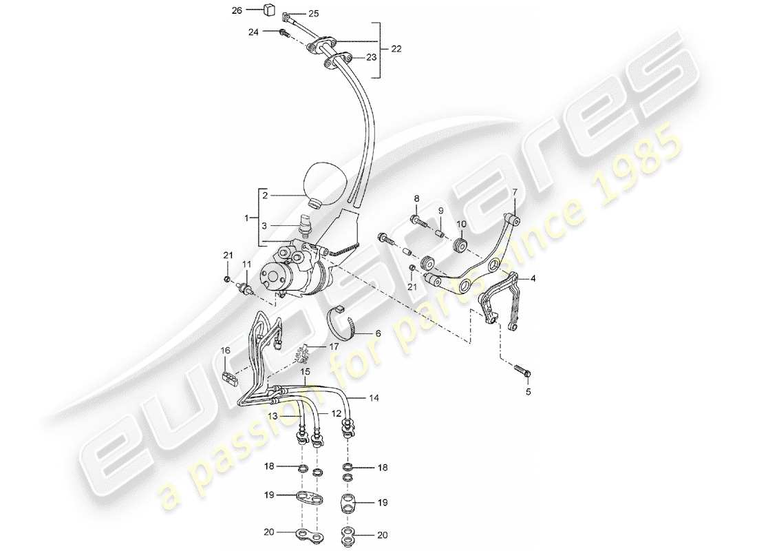 porsche cayenne (2004) hydraulic control unit parts diagram