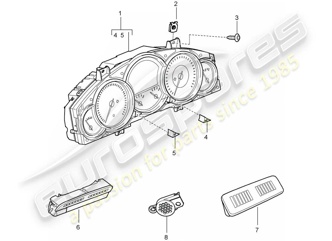 porsche cayenne (2009) instruments part diagram