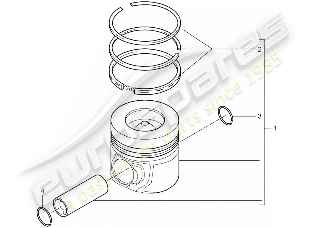 porsche cayenne (2009) piston part diagram