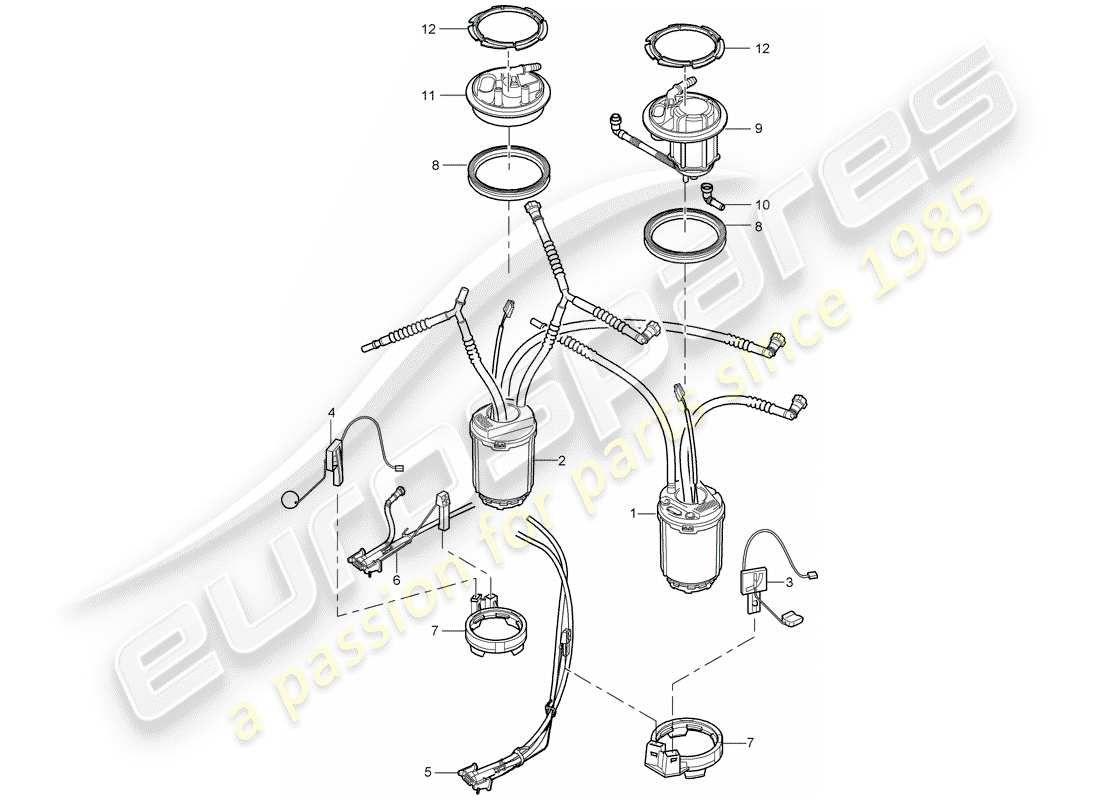 porsche cayenne (2009) fuel tank part diagram