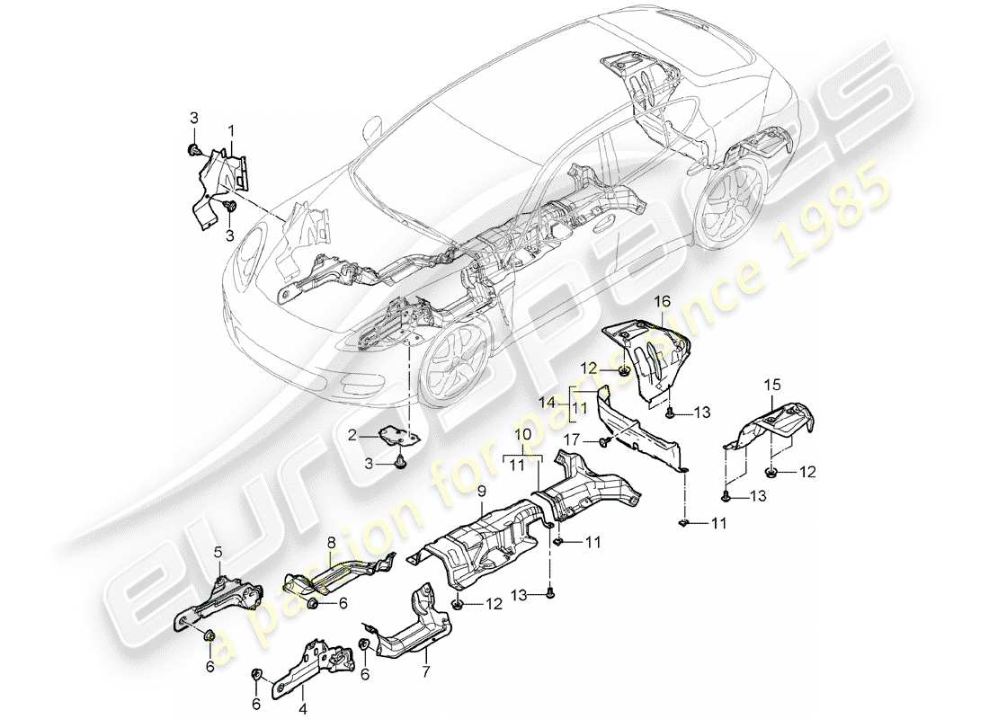 porsche panamera 970 (2016) trims part diagram