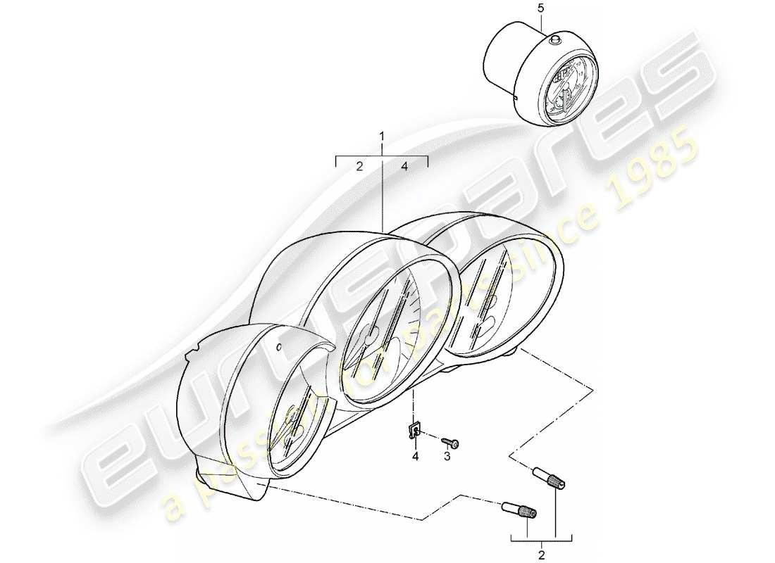 porsche boxster 987 (2006) instruments parts diagram