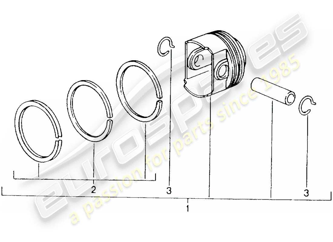 porsche boxster 986 (1997) piston part diagram