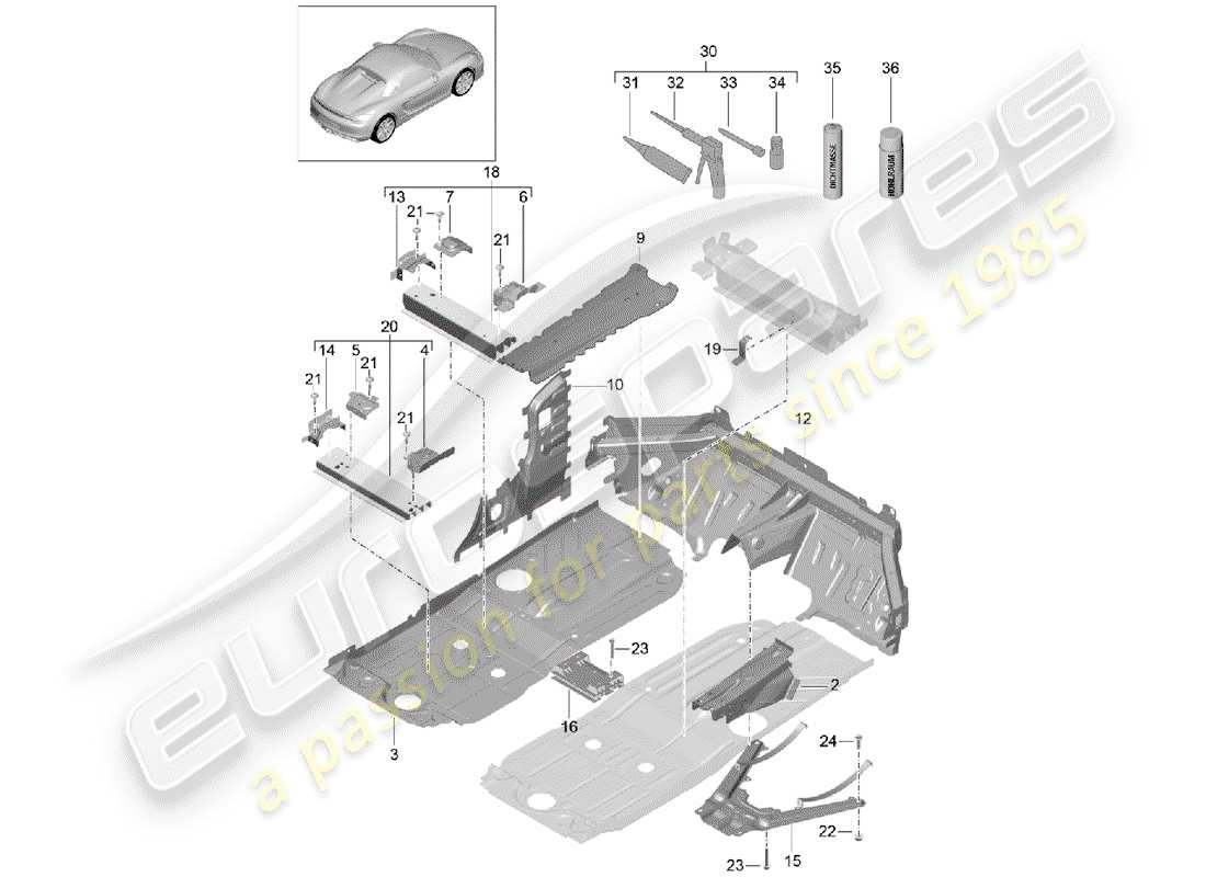 porsche 2016 floor parts diagram