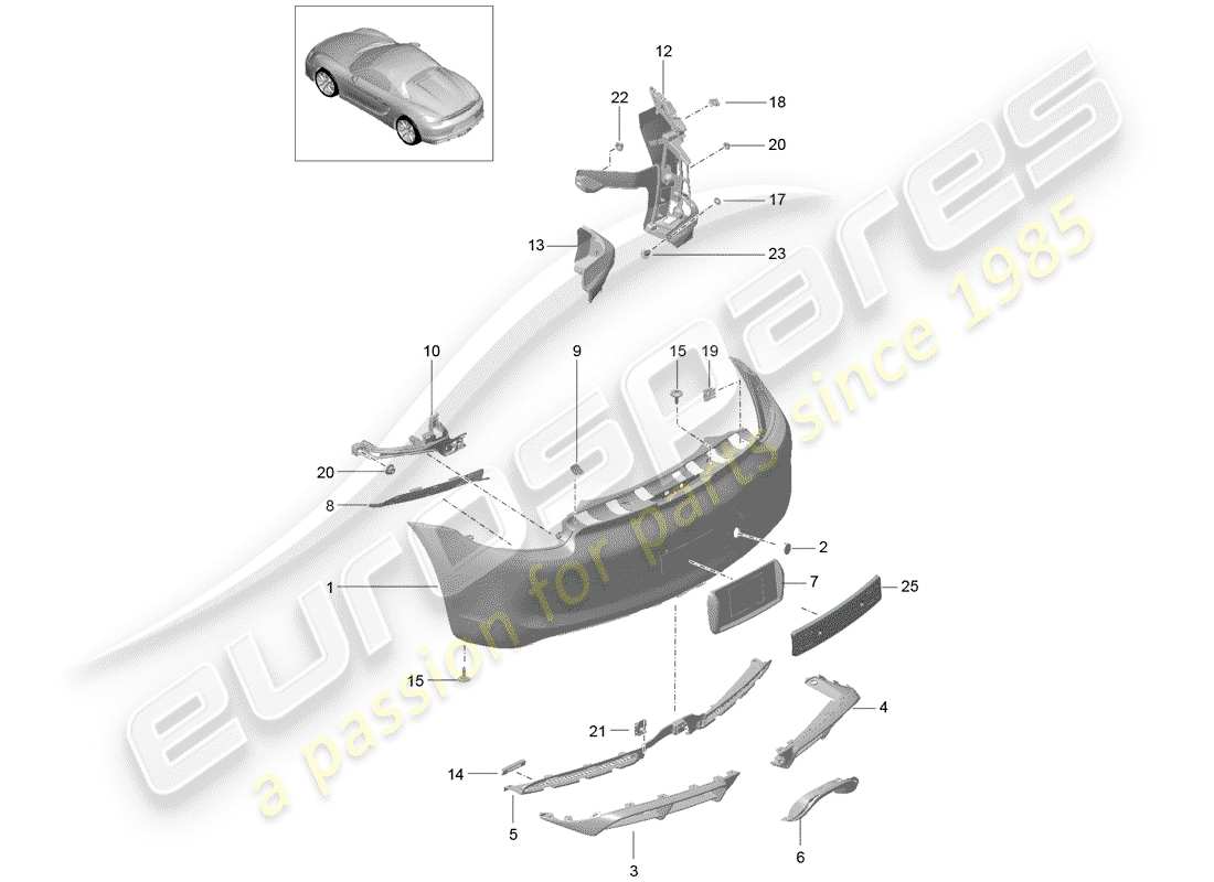 porsche 2016 bumper part diagram