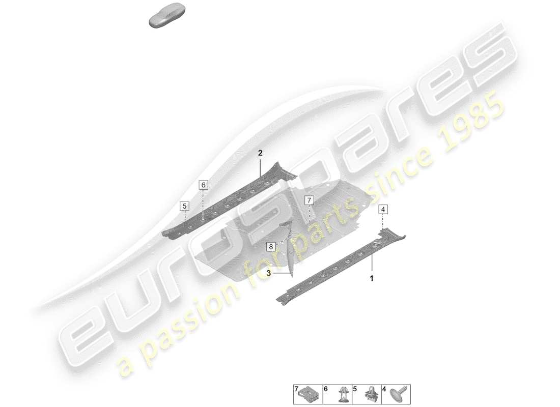 porsche 2020 side member trim parts diagram