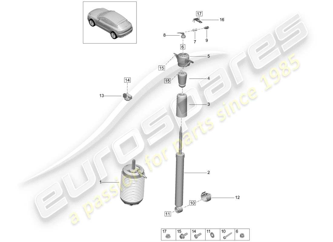 porsche macan (2020) air suspension part diagram