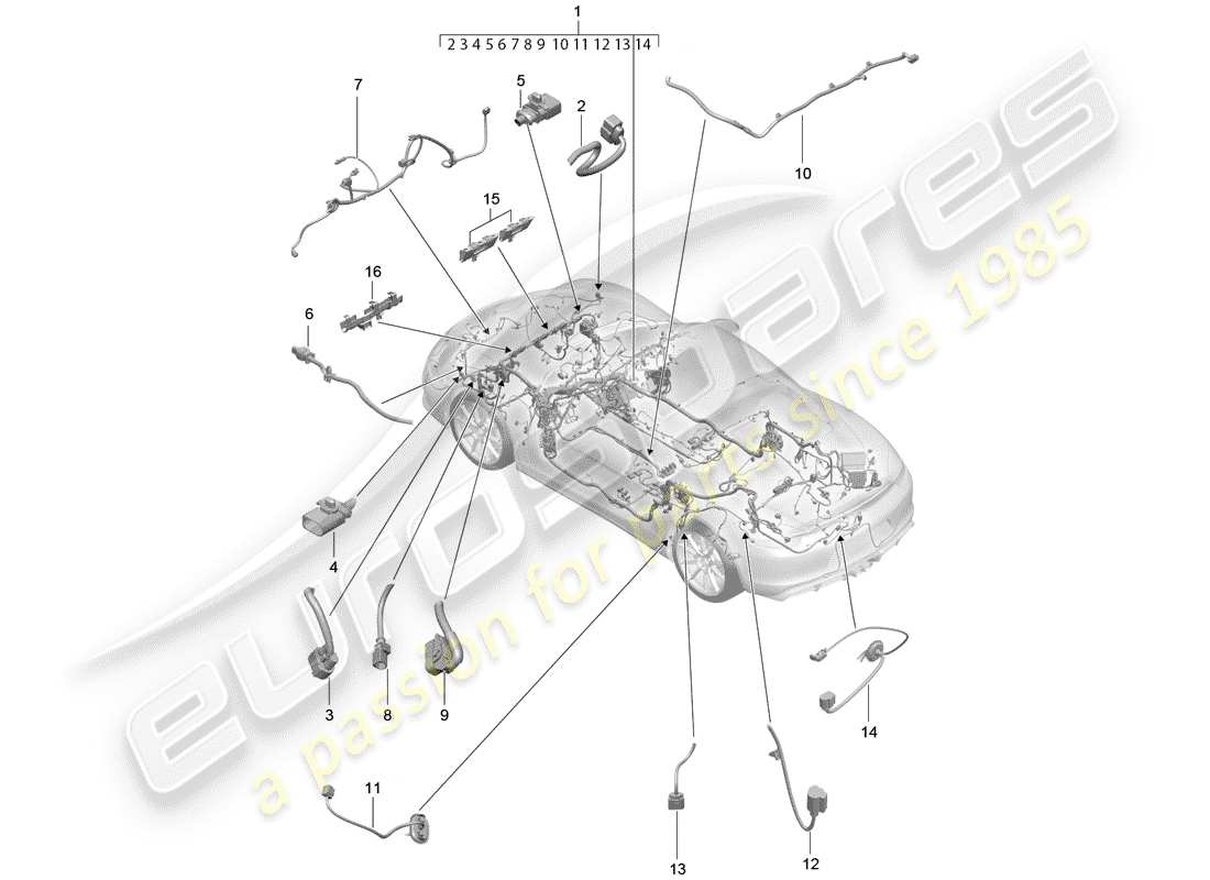 porsche 2016 wiring harnesses parts diagram